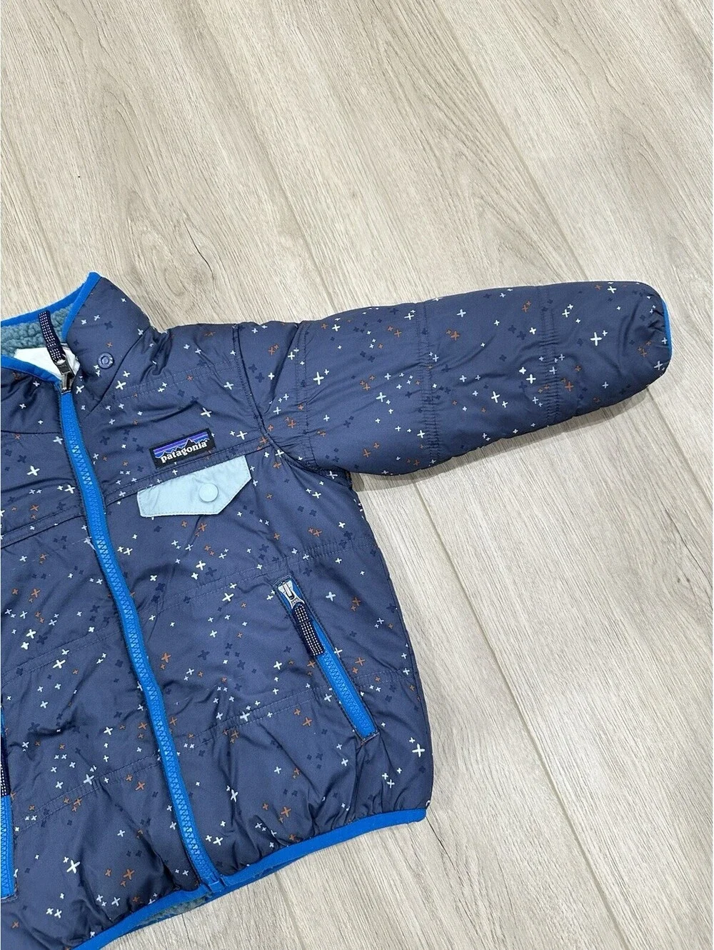 Patagonia Reversible Tribbles Jacket Toddler Boy Sherpa Puffer Coat 3T